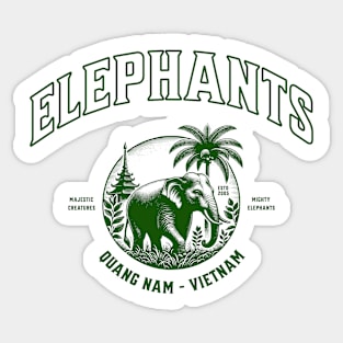 The mighty elephants from Quan Nam, in Vietnam Sticker